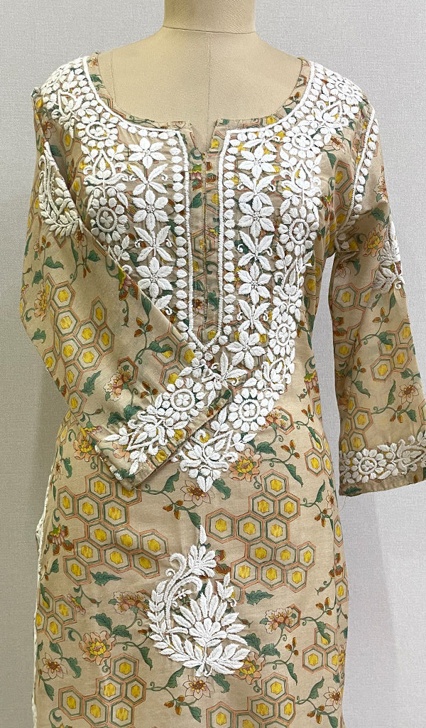 Aisha Women's Lucknowi Handcrafted Cotton Chikankari Kurti - HONC0174541