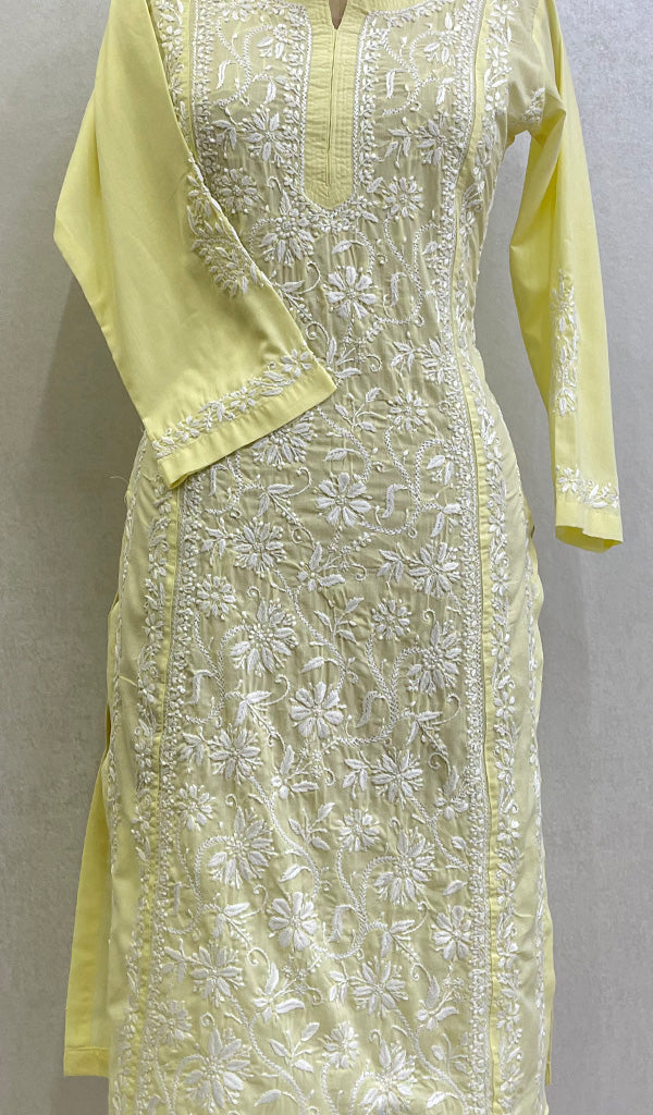 Iqra Women's Lucknowi Handcrafted Cotton Chikankari Kurti - HONC0164282