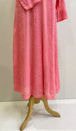 Load image into Gallery viewer, Jaiba Women's Lakhnavi Handcrafted Viscose Georgette Chikankari Anarkali - HONC0143407