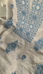 将图像加载到图库查看器中, Women's Lakhnavi Handcrafted Mul Chanderi Unstitched Kurta And Dupatta Set - HONC0273253