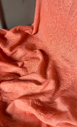 Load image into Gallery viewer, Women's Lakhnavi Handcrafted Mul Chanderi Chikankari Full Suit Material - HONC0307423