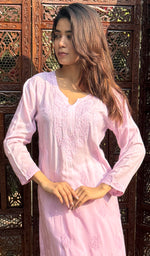 Load image into Gallery viewer, Faiza Women's Lucknowi Handcrafted Modal Cotton Chikankari Kurti - HONC0209801