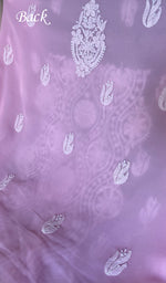 将图像加载到图库查看器中, Women's Lucknowi Handcrafted Faux-Georgette Unstitched Chikankari Suit Material - HONC0348788