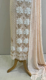 Load image into Gallery viewer, Women's Lakhnavi Handcrafted Viscose Georgette Chikankari Full Suit Material - HONC0203908