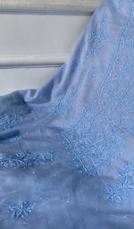 Load image into Gallery viewer, Women's Lakhnavi Handcrafted Mul Chanderi Unstitched Chikankari Full Suit Material - HONC0328110