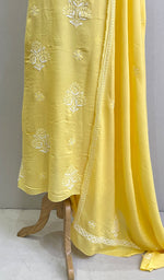 Load image into Gallery viewer, Women&#39;s Lakhnavi Handcrafted Modal Cotton Chikankari Kurta And Dupatta Set - HONC0197245
