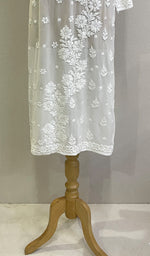 将图像加载到图库查看器中, Women's Lakhnavi Handcrafted Viscose Georgette Chikankari Kurti- HONC0200206