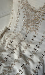将图像加载到图库查看器中, Women's Lakhnavi Handcrafted Pure Silk Georgette Chikankari Kurta And Dupatta Set- HONC0309588
