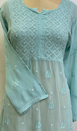 Load image into Gallery viewer, Women's Lucknowi Handcrafted Viscose Georgette Chikankari Top - HONC0152251