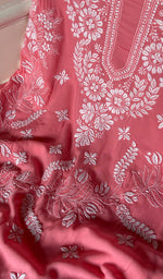将图像加载到图库查看器中, Women's Lakhnavi Handcrafted Modal Cotton Chikankari Suit Material - HONC0275957
