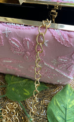 Load image into Gallery viewer, Pink Chikankari Embroidered Clutch - HONC0232415