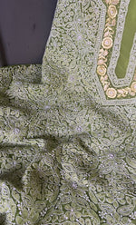 Load image into Gallery viewer, Women's Lakhnavi Handcrafted Unstitched Faux-Georgette Chikankari Suit Material - HONC0263407