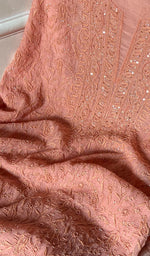 将图像加载到图库查看器中, Women's Lakhnavi Handcrafted Mul Chanderi Unstitched Kurta And Dupatta Set - HONC0280839