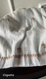 Load image into Gallery viewer, Gulbano Women's Lakhnavi Handcrafted Mul Chanderi Unstitched Kurta And Dupatta Set - HONC0241736