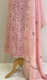 将图像加载到图库查看器中, Women's Lakhnavi Handcrafted Mul Chanderi Kurta And Dupatta Set- HONC0136943