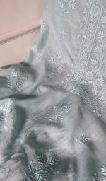 Load image into Gallery viewer, Women's Lakhnavi Handcrafted Mul Chanderi Unstitched Chikankari Full Suit Material - HONC0345045