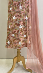 Load image into Gallery viewer, Women's Lakhnavi Handcrafted Cotton Chikankari Suit Material- HONC0194340