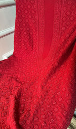 Load image into Gallery viewer, Lucknowi Handcrafted Viscose Georgette Chikankari Unstitched Men's Kurta Fabric - HONC0242209