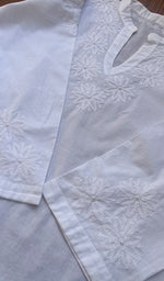 将图像加载到图库查看器中, Women's Lakhnavi Handcrafted Cotton Chikankari Kurti - NC265