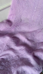 Load image into Gallery viewer, Women's Lakhnavi Handcrafted Mul Chanderi Unstitched Chikankari Full Suit Material - HONC0326124