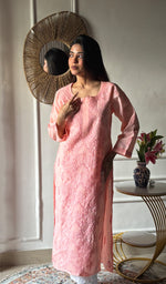 Load image into Gallery viewer, Shreea Women's Lakhnavi Handcrafted Cotton Chikankari Kurti - HONC0347158