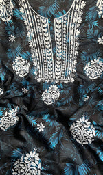 将图像加载到图库查看器中, Women's Lakhnavi Handcrafted Cotton Chikankari Unstitched Kurti Fabric - HONC0268850