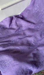 Load image into Gallery viewer, Women's Lakhnavi Handcrafted Mul Chanderi Unstitched Chikankari Full Suit Material - HONC0328125