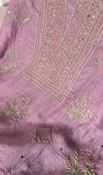 将图像加载到图库查看器中, Women's Lucknowi Handcrafted Mul Chanderi Chikankari Kurta Dupatta Set- HONC0254131