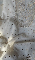 将图像加载到图库查看器中, Women's Lakhnavi Handcrafted Mul Chanderi Unstitched Kurta And Dupatta Set - HONC0295188