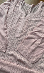 Load image into Gallery viewer, Safiya Women's Lakhnavi Handcrafted Viscose Georgette Chikankari Kurti - HONC0300299