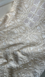 Load image into Gallery viewer, Women's Lakhnavi Handcrafted Munga Silk Chikankari Kurta And Dupatta Set- HONC0259741