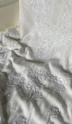 将图像加载到图库查看器中, Women's Lakhnavi Handcrafted Modal Cotton Chikankari Suit Material - HONC0275947