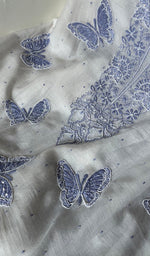 将图像加载到图库查看器中, Titlee Women's Lakhnavi Handcrafted Mul Chanderi Unstitched Kurta And Dupatta Set - HONC0288851