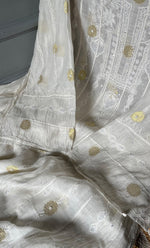Load image into Gallery viewer, Izna Women's Lakhnavi Handcrafted Mul Chanderi Semi - Stitched Anarkali And Dupatta Set - HONC0305089