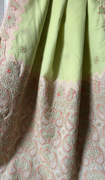 Load image into Gallery viewer, Falisha Women's Lakhnavi Handcrafted Cotton Chikankari Saree - HONC0255943