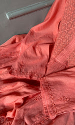 将图像加载到图库查看器中, Women's Lakhnavi Handcrafted Mul Chanderi Semi - stitched Kurta And Dupatta Set- HONC0303410