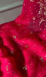 将图像加载到图库查看器中, Marifa Women's Lakhnavi Handcrafted Pure Organza Chikankari Unstitched Kurta And Dupatta Set- HONC0290692