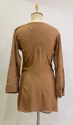 Load image into Gallery viewer, Women's Lucknowi Handcrafted Viscose Georgette Chikankari Top - HONC0101221
