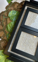 Load image into Gallery viewer, Handcrafted Chikankari Tray with Two Coasters – Wooden Frame - HONC0313531
