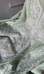 Load image into Gallery viewer, Women's Lakhnavi Handcrafted Mul Chanderi Unstitched Kurta And Dupatta Set- HONC0288994