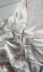 Load image into Gallery viewer, Women's Lakhnavi Handcrafted Chanderi Silki Semi - Stitched Kurta And Dupatta Set - HONC0314237