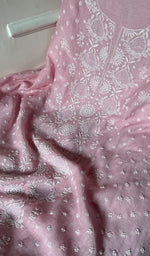 将图像加载到图库查看器中, Women's Lakhnavi Handcrafted Mul Chanderi Kurta And Dupatta Set - HONC0288981