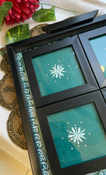 Load image into Gallery viewer, Handcrafted Chikankari Tray with Two Coasters – Wooden Frame - HONC0313503