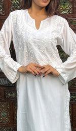 Load image into Gallery viewer, Women's Lakhnavi Handcrafted Modal Cotton Chikankari Kurta And Palazzo Set - HONC0251125