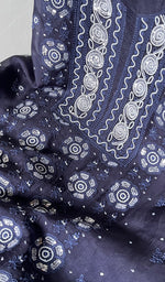 将图像加载到图库查看器中, Women's Lakhnavi Handcrafted Pure Organza Chikankari Unstitched Kurta And Dupatta Set- HONC0272166