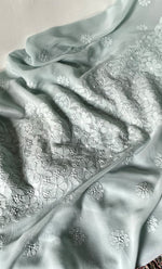 Load image into Gallery viewer, Women's Lakhnavi Handcrafted Viscose Georgette Chikankari Full Suit Material - HONC0312589