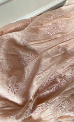 Load image into Gallery viewer, Women's Lakhnavi Handcrafted Mul Chanderi Semi - stitched Chikankari Full Suit Material - HONC0319557