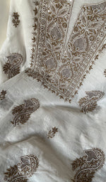 Load image into Gallery viewer, Women's Lakhnavi Handcrafted Mul Chanderi Unstitched Kurta And Dupatta Set - HONCO278134