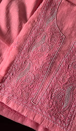 Load image into Gallery viewer, Women's Lakhnavi Handcrafted Mul Chanderi Semi - Stitched Kurta And Dupatta Set - HONC0249164