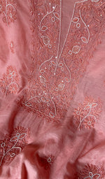 将图像加载到图库查看器中, Yasmin Women's Lakhnavi Handcrafted Mul Chanderi Chikankari Full Suit Material - HONC0255320